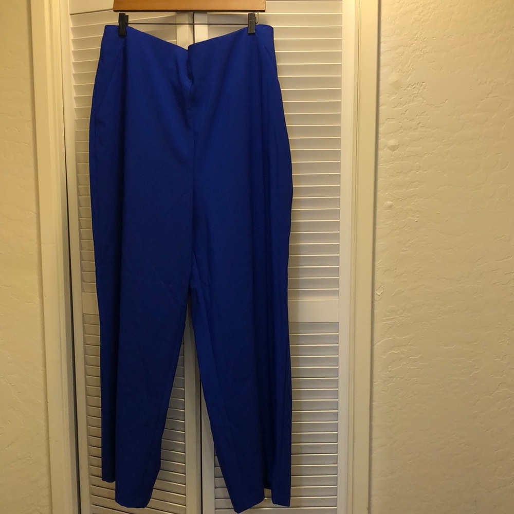 Torrid Blue Wide Leg Work Pants. Side Zipper
